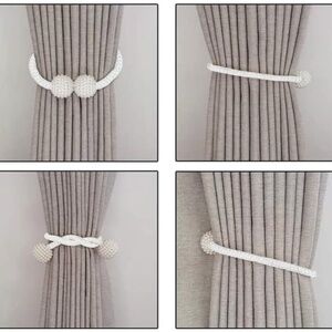 Set of 4 magnetic curtain tiebacks - Pearl Design